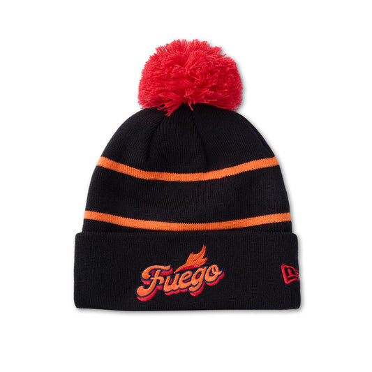 Coachella Valley Firebirds Black Fuego Pom Cuff Beanie