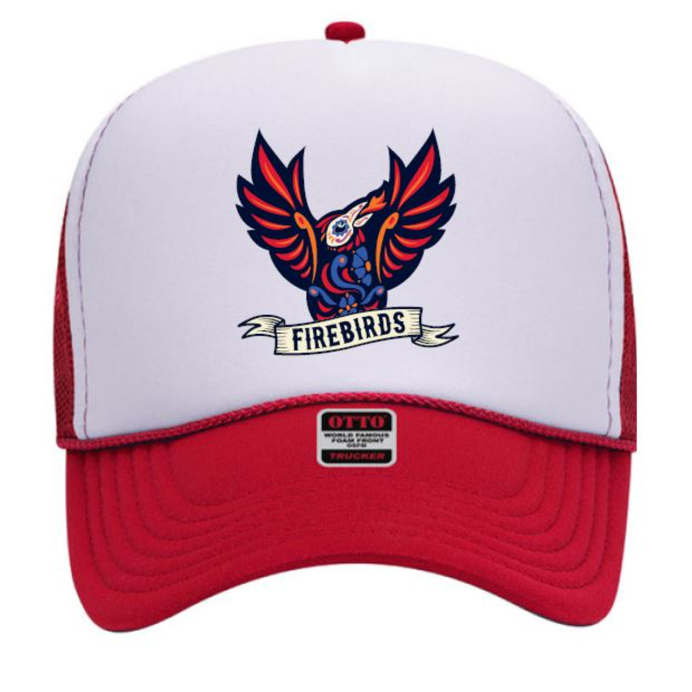 Coachella Valley Firebirds Día de Los Muertos Foam Trucker Red Hat