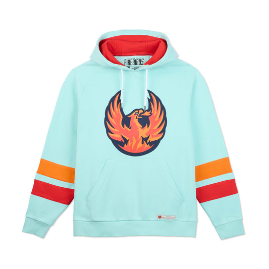 Coachella Valley Firebirds Primary Stripes Ice Blue Hoodie