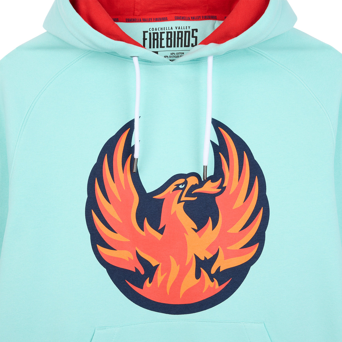 Coachella Valley Firebirds Primary Stripes Ice Blue Hoodie
