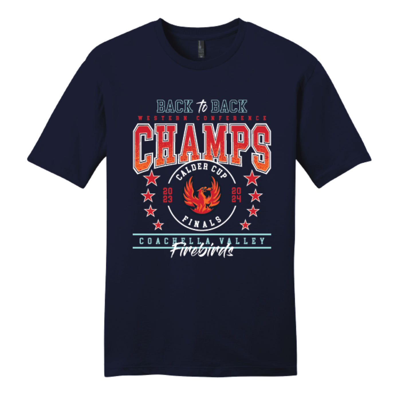 Coachella Valley Firebirds VGHC 2024 West Conference Champs Navy Tee