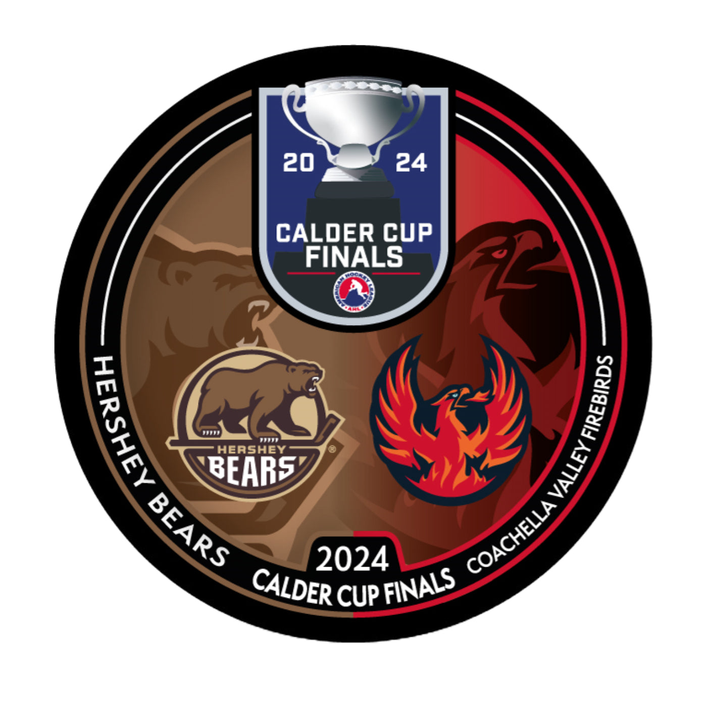 Coachella Valley Firebirds 2024 Calder Cup Finals Matchup Puck