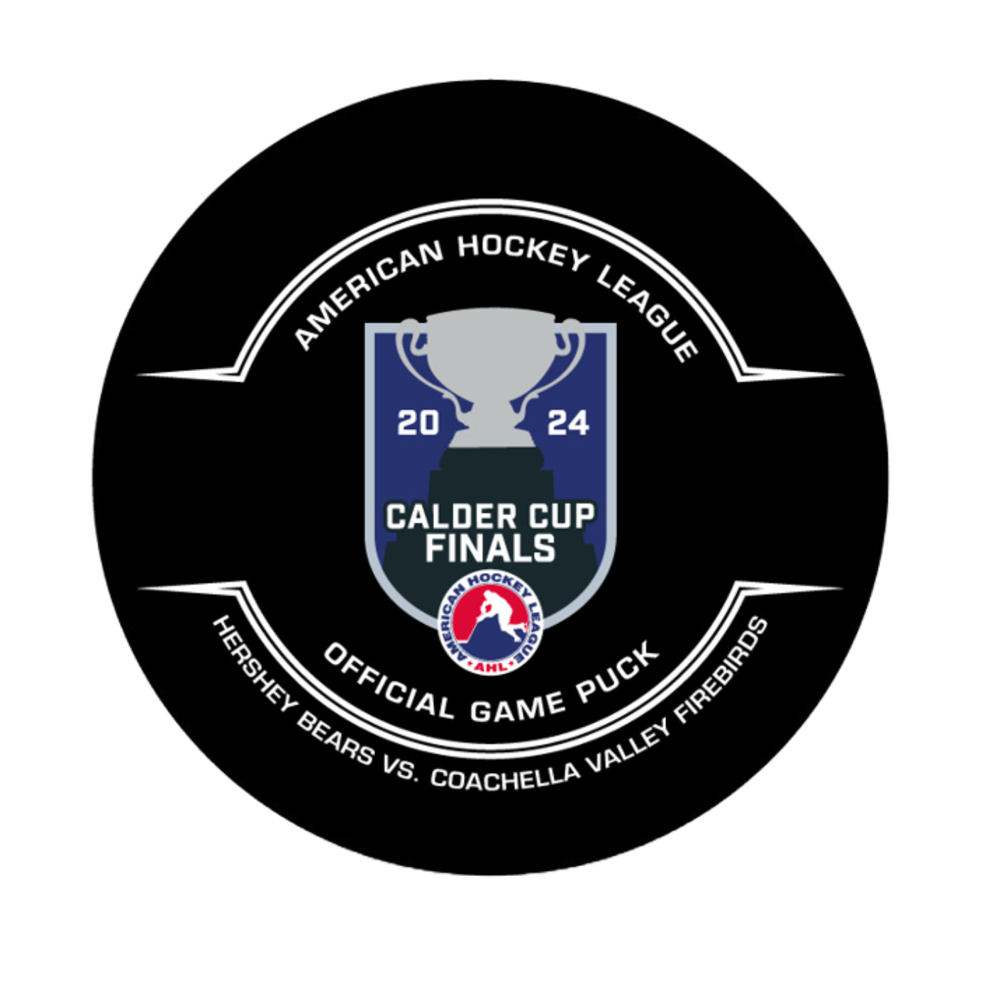 Coachella Valley Firebirds 2024 Calder Cup Official Puck in Cube