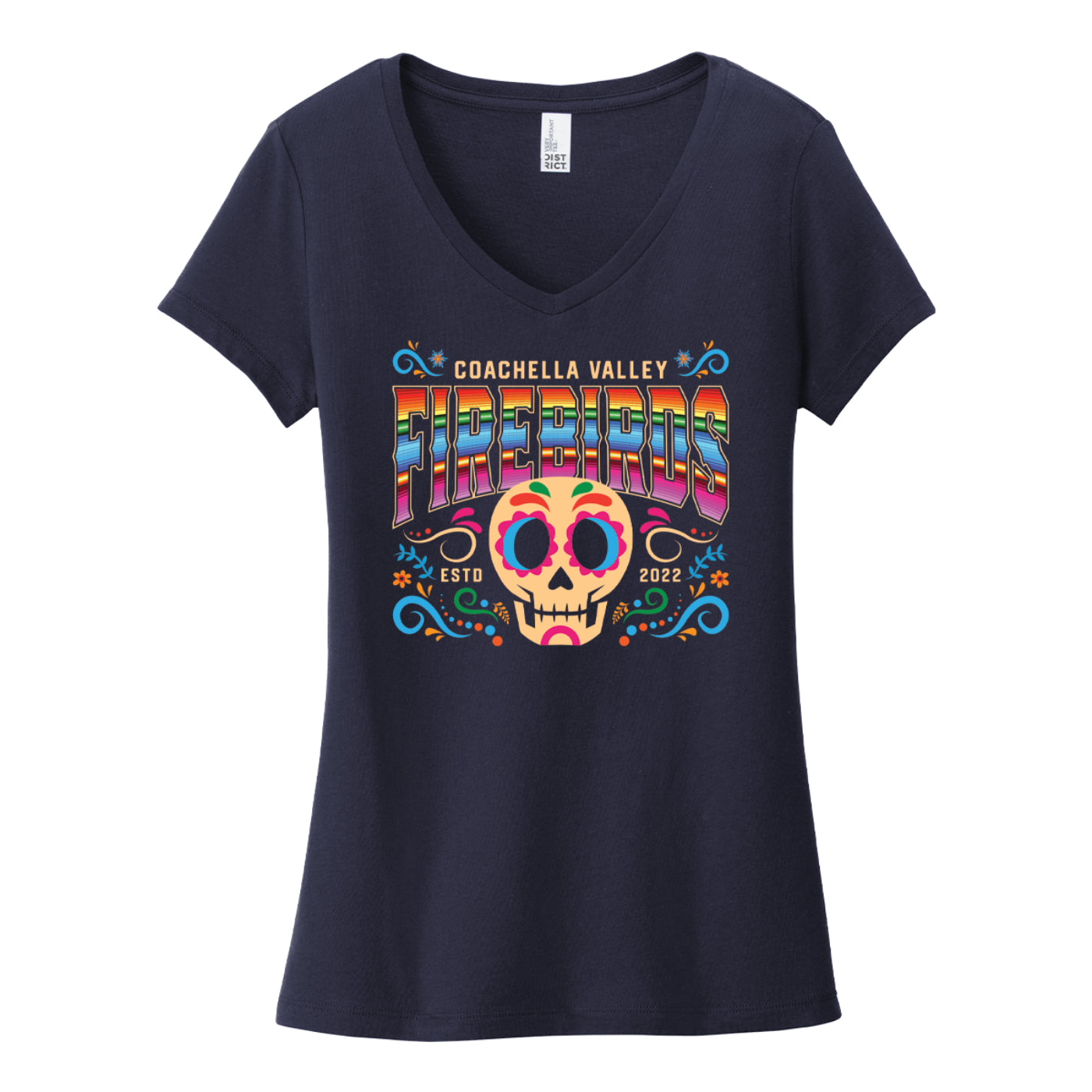 Coachella Valley Firebirds Dia de los Muertos 2024 Womens Navy Tee